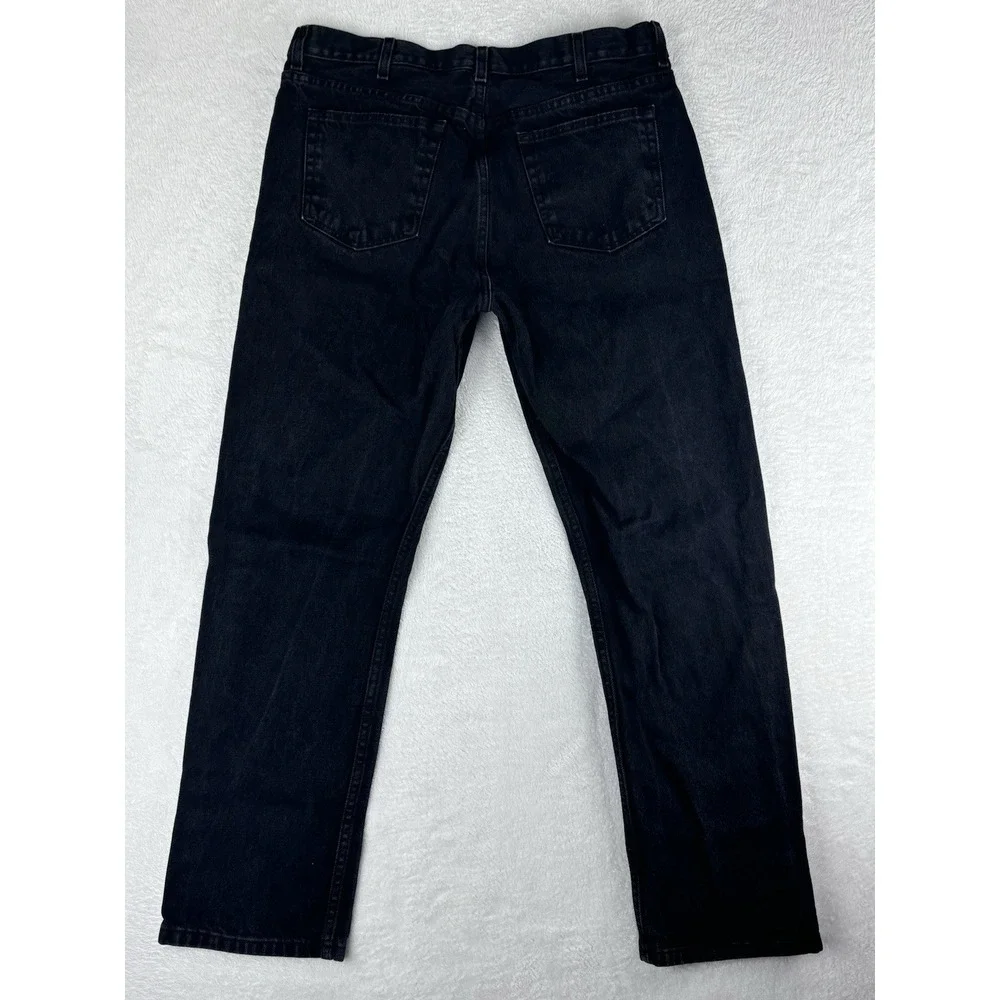 George Jeans Mens Black Straight Leg Mid Rise Jeans Size 36x32‎